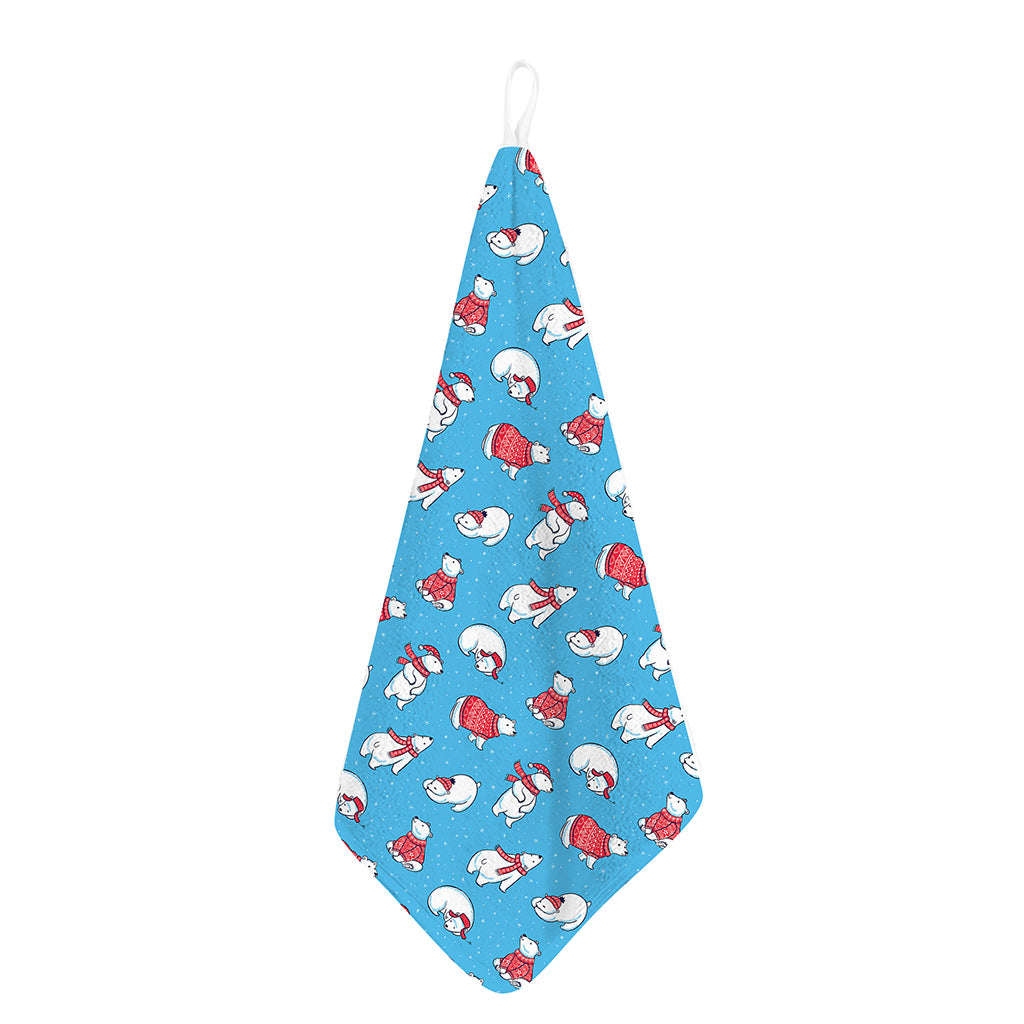 Xmas Polar Bear Pattern Print Hand Towel