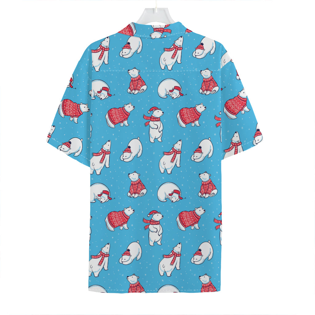 Xmas Polar Bear Pattern Print Hawaiian Shirt