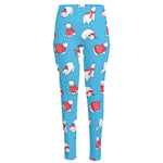 Xmas Polar Bear Pattern Print High-Waisted Pocket Leggings