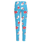 Xmas Polar Bear Pattern Print High-Waisted Pocket Leggings