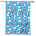 Xmas Polar Bear Pattern Print House Flag