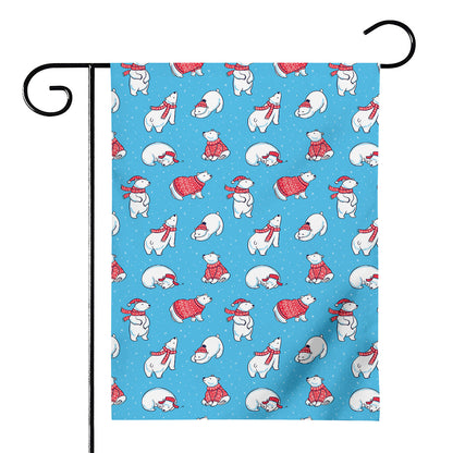 Xmas Polar Bear Pattern Print House Flag