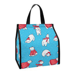 Xmas Polar Bear Pattern Print Insulated Lunch Tote