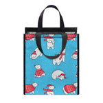 Xmas Polar Bear Pattern Print Insulated Lunch Tote