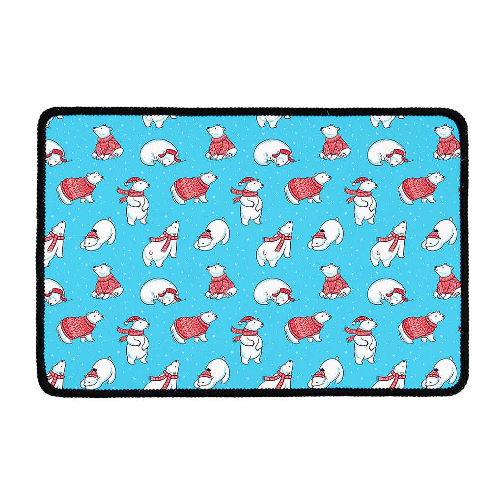 Xmas Polar Bear Pattern Print Kitchen Mat
