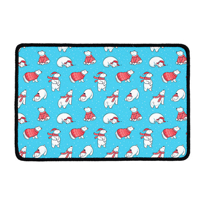 Xmas Polar Bear Pattern Print Kitchen Mat