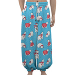 Xmas Polar Bear Pattern Print Lantern Pants