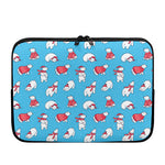 Xmas Polar Bear Pattern Print Laptop Sleeve