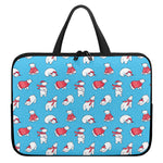 Xmas Polar Bear Pattern Print Laptop Sleeve With Handle