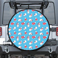 Xmas Polar Bear Pattern Print Leather Spare Tire Cover