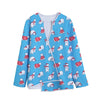 Xmas Polar Bear Pattern Print Long Sleeve Short Coat