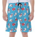 Xmas Polar Bear Pattern Print Men's Beach Shorts