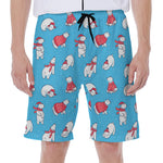 Xmas Polar Bear Pattern Print Men's Beach Shorts