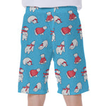 Xmas Polar Bear Pattern Print Men's Beach Shorts