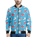 Xmas Polar Bear Pattern Print Men's Bomber Jacket