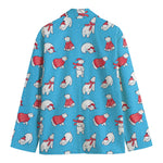 Xmas Polar Bear Pattern Print Men's Cotton Blazer