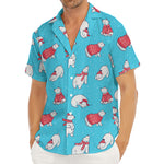 Xmas Polar Bear Pattern Print Men's Deep V-Neck Shirt