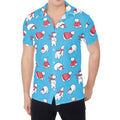 Xmas Polar Bear Pattern Print Men's Shirt