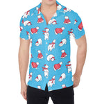 Xmas Polar Bear Pattern Print Men's Shirt