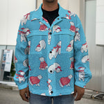 Xmas Polar Bear Pattern Print Men's Shirt Jacket