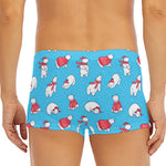 Xmas Polar Bear Pattern Print Men's Short Boxer Briefs