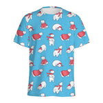 Xmas Polar Bear Pattern Print Men's Sports T-Shirt
