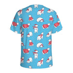 Xmas Polar Bear Pattern Print Men's Sports T-Shirt