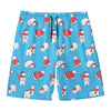 Xmas Polar Bear Pattern Print Men's Swim Trunks