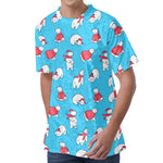 Xmas Polar Bear Pattern Print Men's Velvet T-Shirt