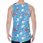 Xmas Polar Bear Pattern Print Men's Velvet Tank Top