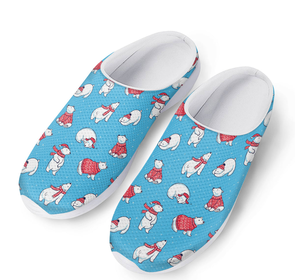 Xmas Polar Bear Pattern Print Mesh Casual Shoes
