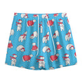 Xmas Polar Bear Pattern Print Mesh Shorts