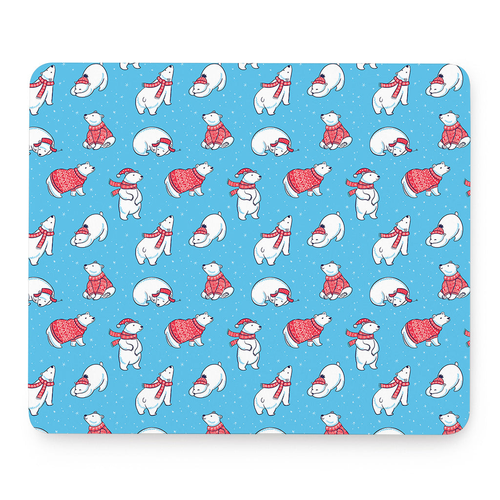 Xmas Polar Bear Pattern Print Mouse Pad