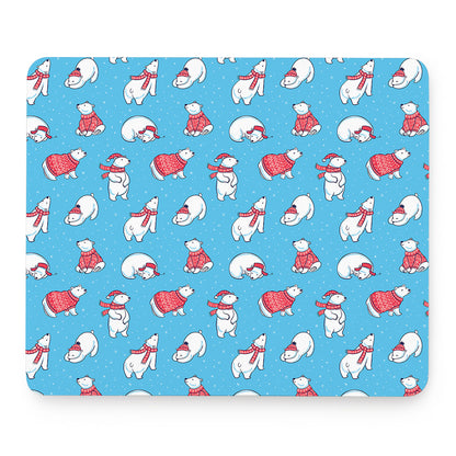 Xmas Polar Bear Pattern Print Mouse Pad