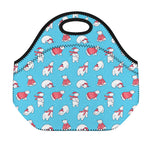 Xmas Polar Bear Pattern Print Neoprene Lunch Bag