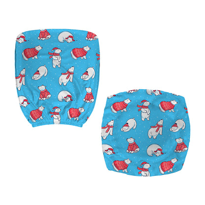 Xmas Polar Bear Pattern Print Office Chair Cover