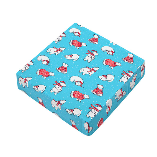 Xmas Polar Bear Pattern Print Outdoor Seat Cushion Cover