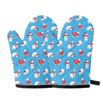 Xmas Polar Bear Pattern Print Oven Mitts