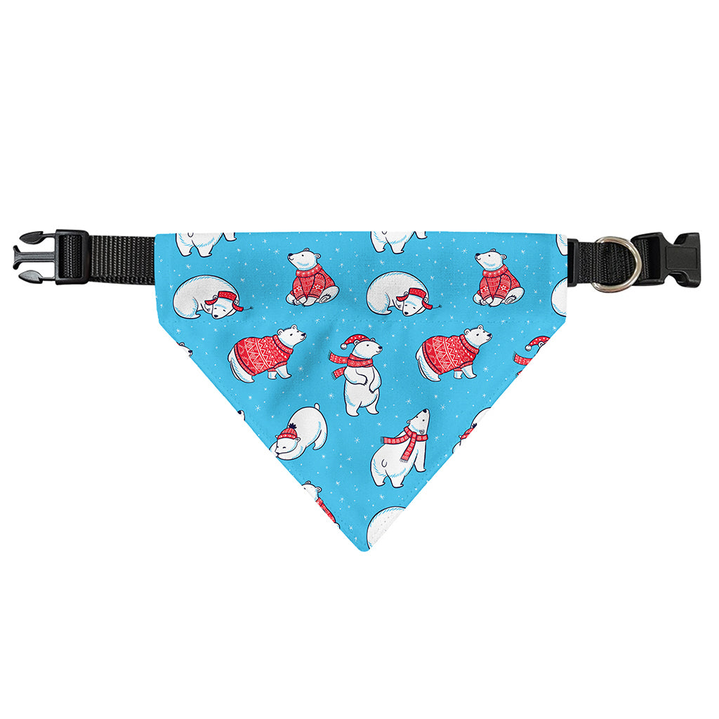 Xmas Polar Bear Pattern Print Over The Collar Dog Bandana