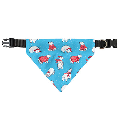 Xmas Polar Bear Pattern Print Over The Collar Dog Bandana