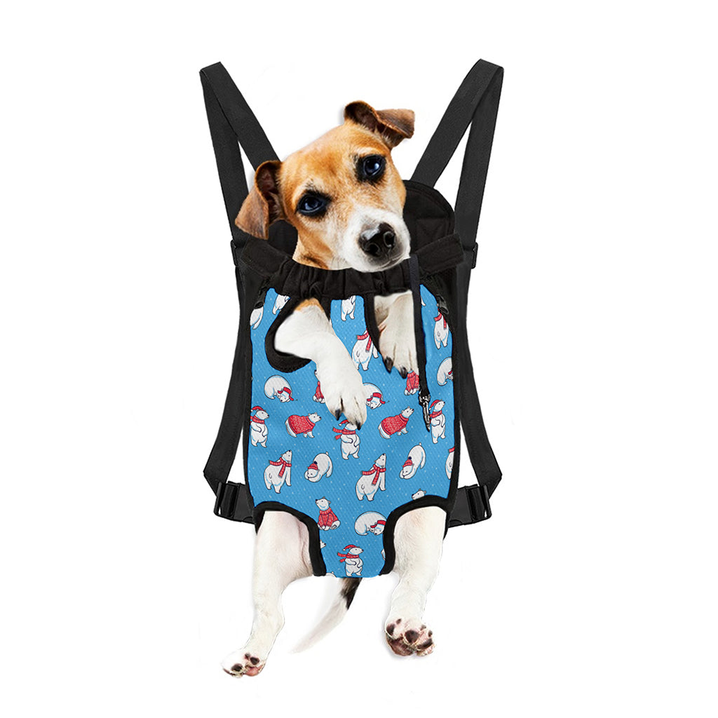 Xmas Polar Bear Pattern Print Pet Carrier Backpack