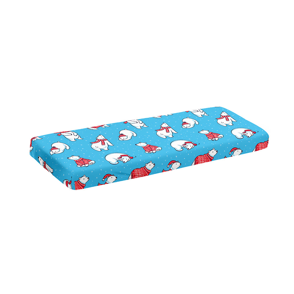 Xmas Polar Bear Pattern Print Piano Keyboard Cover