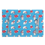 Xmas Polar Bear Pattern Print Placemat