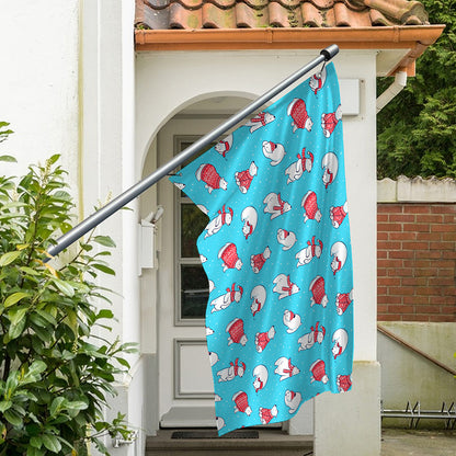 Xmas Polar Bear Pattern Print Polyester Flag