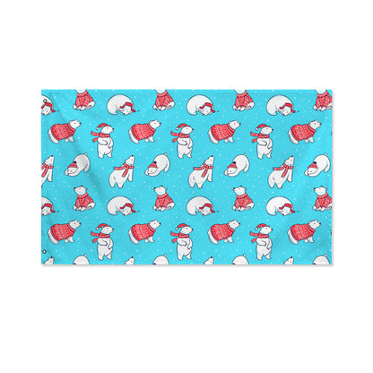 Xmas Polar Bear Pattern Print Polyester Flag