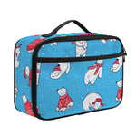 Xmas Polar Bear Pattern Print Portable Lunch Bag