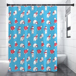 Xmas Polar Bear Pattern Print Premium Shower Curtain