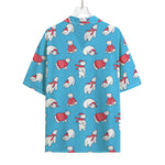 Xmas Polar Bear Pattern Print Rayon Hawaiian Shirt