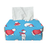 Xmas Polar Bear Pattern Print Rectangle Tissue Box Cover