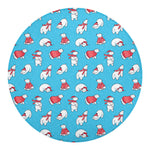Xmas Polar Bear Pattern Print Round Blanket